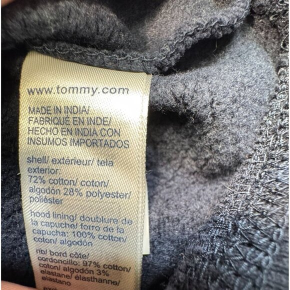 Tommy Hilfiger Mens Hoodie Medium Navy Kangaroo Pocket & Adjustable Drawstring L - Picture 4 of 12